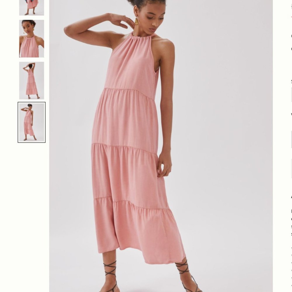 Cloth & Stone Tiered Halter Maxi Dress - S